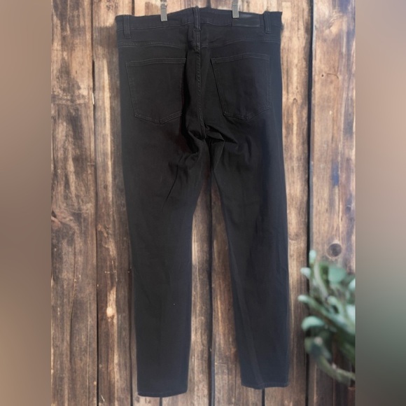 Valabasas Men's Jeans Sz 38 x 31 Black Denim Destroyed ButtonFly Ray Hem Stretch - Picture 2 of 7